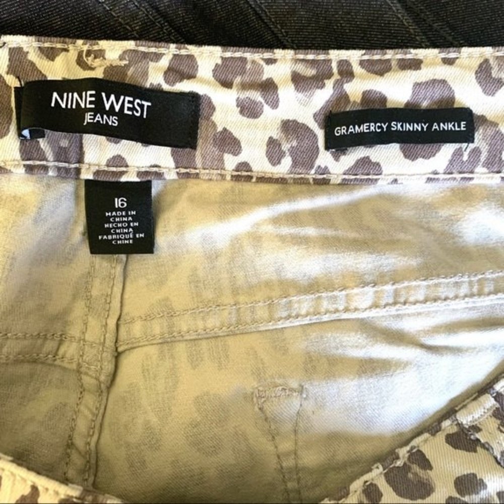 NINE WEST LEOPARD GRAMERCY SKINNY ANKLE JEANS Size 16 NWOT - Picture 10 of 10
